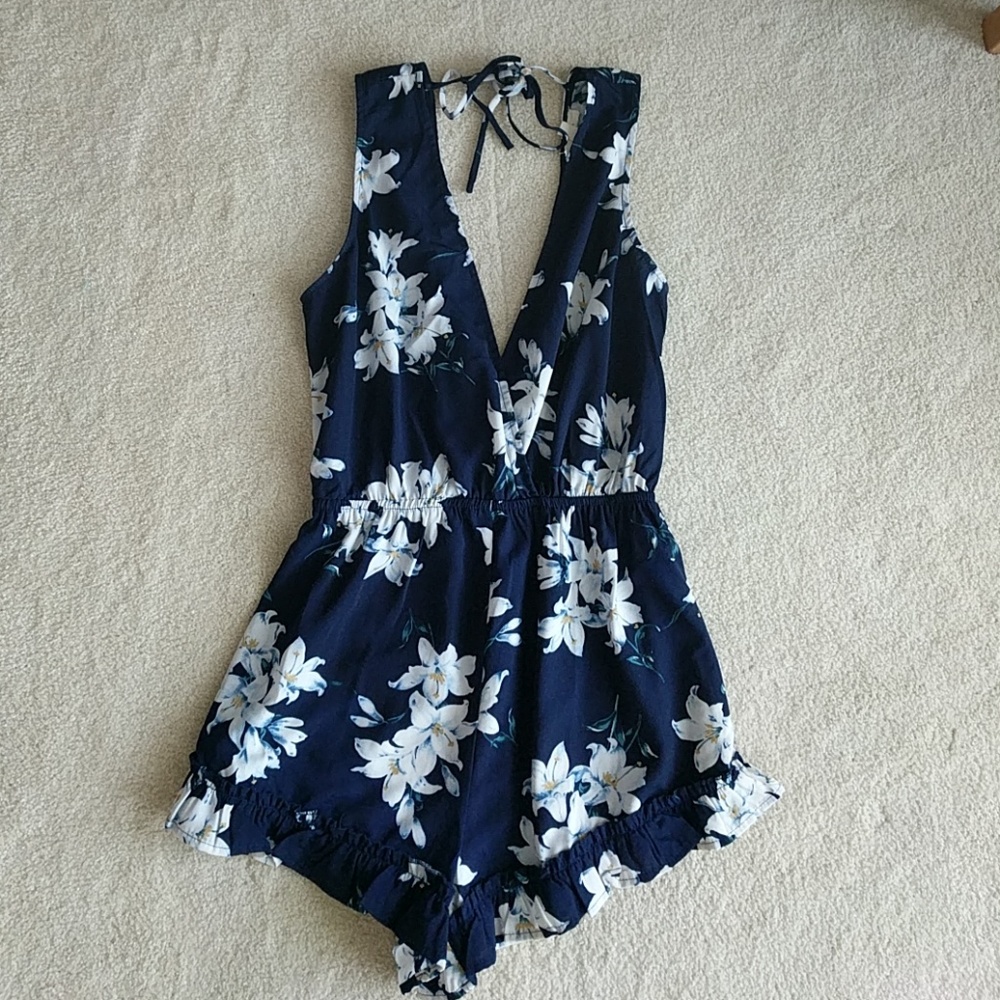 Navy Floral Romper 